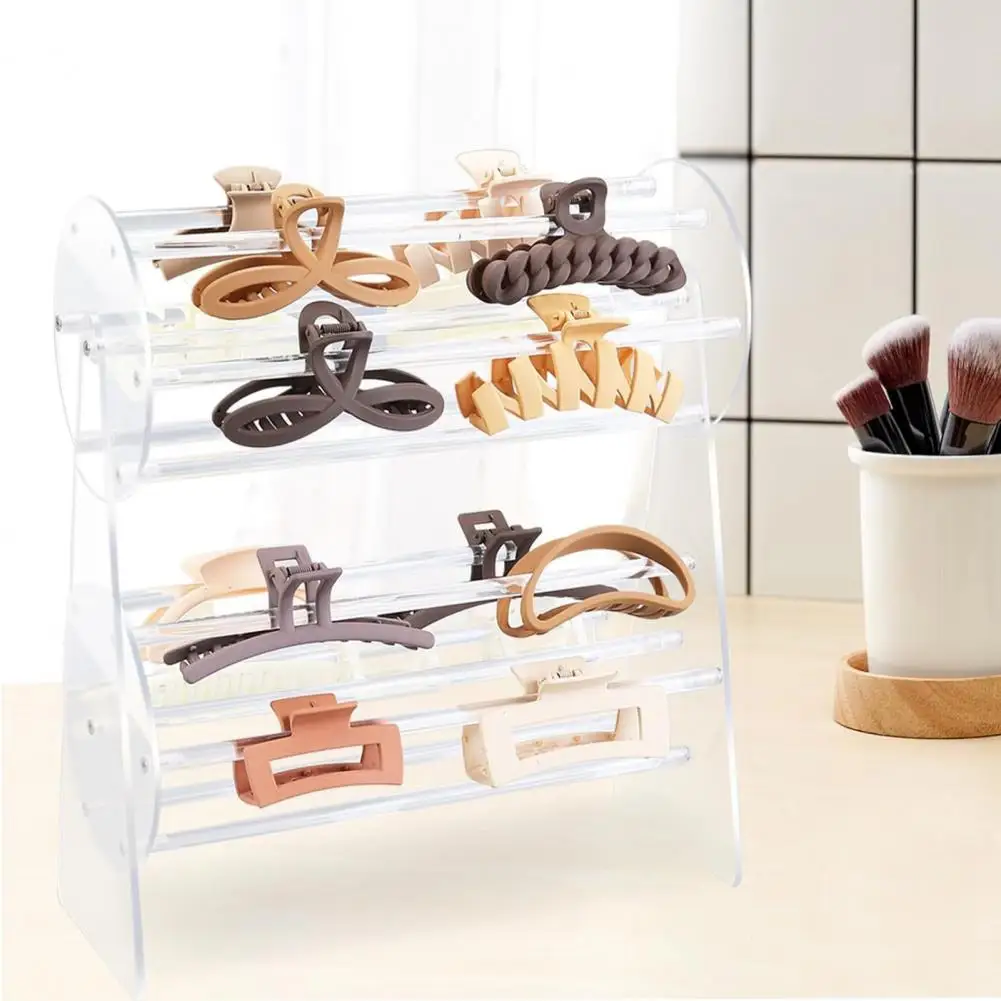 Clear Claw Clip Organizer Hair Claw Holder 360-Degree Rotating Hair Gripper Storage Rack Boutique Hair Clamp Display Stand