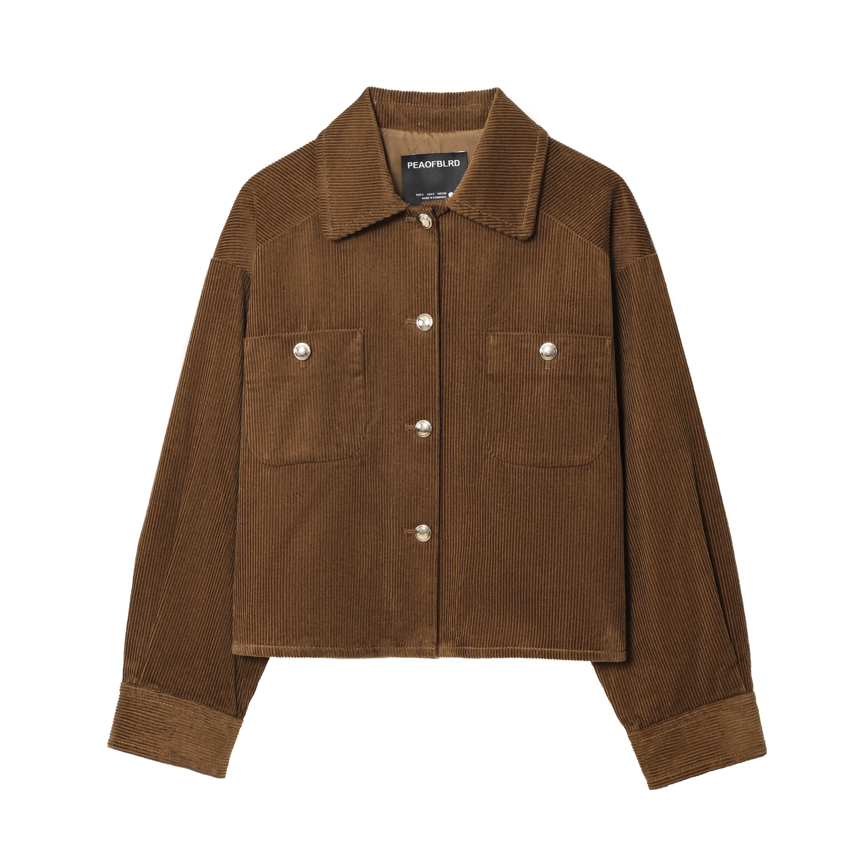 

Women's clothing autumn new products simple and versatile casual and fashionable corduroy oversized long sleeve pocket jacket
