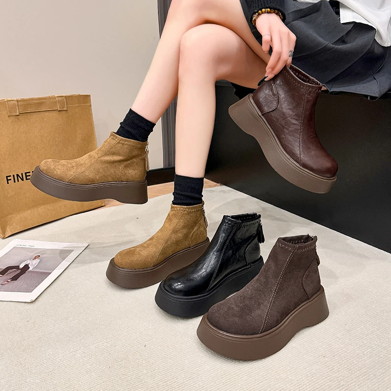 Botines de moda: cuenta con una suela antideslizante y un acogedor forro de piel. ldeafor trabajo y eventos socialesBotas Martin botas de moda