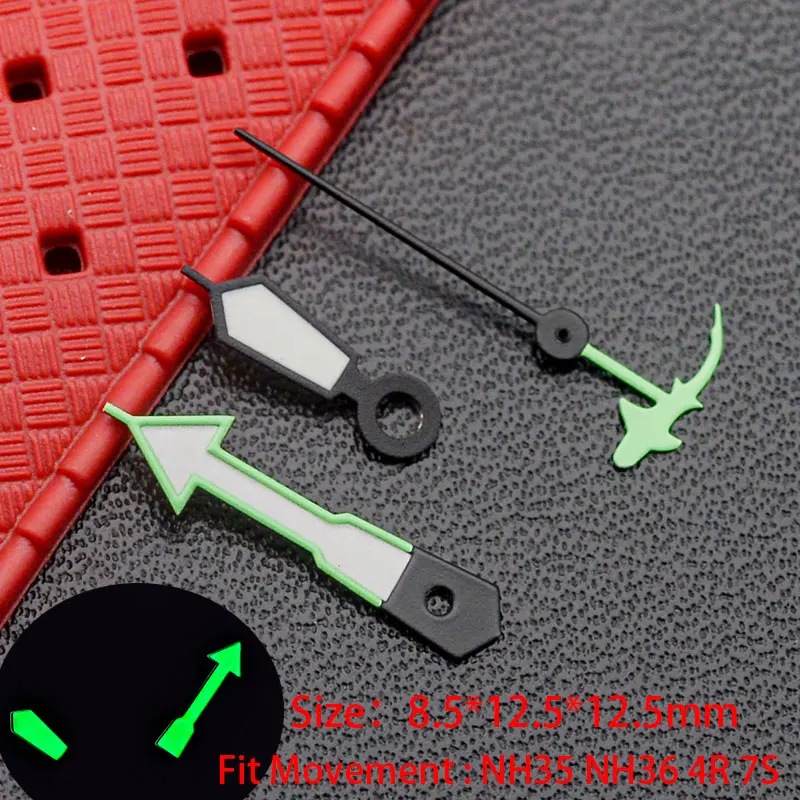 NH35 Hands Green Red Watch Hands C3 Green Super Luminous Pointer Fits NH35 4R35 4R36 7S Japan Movement Replace Accessory Parts