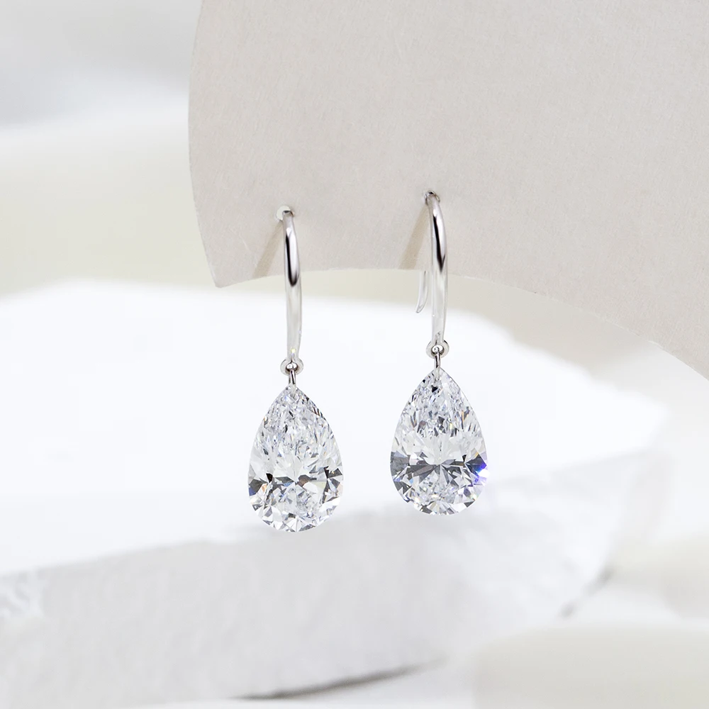 2CT E VS1 Pear Shape Lab Grown Diamond With IGI Certificate Stud Earrings 9K White Gold For Women In Stock Wholesale MSE-8401