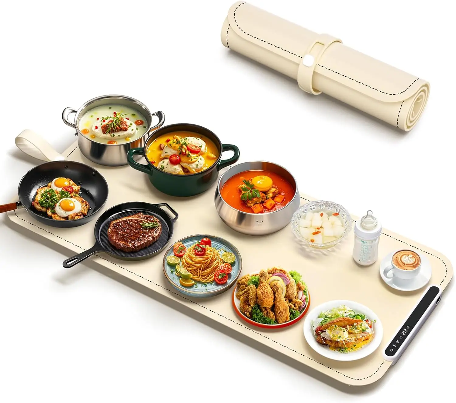 

Большой электрический коврик для подогрева еды, силиконовый нагревательный поднос 36x16 дюймов для фуршетов и вечеринок