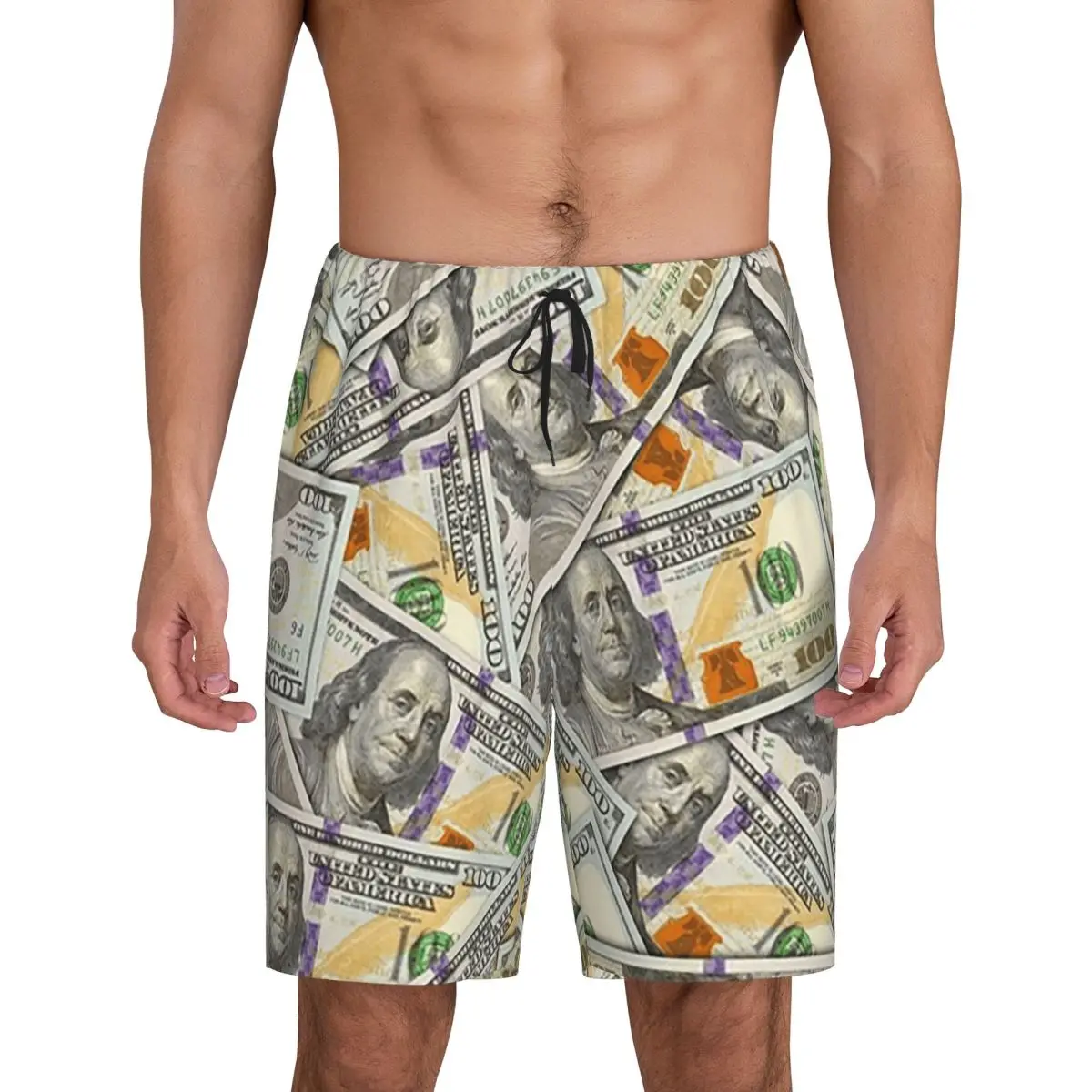 

Custom Giant Money Background 100 Dollar Bills Short Pajama Pants Men Sleepwear Sleep Lounge Bottom Shorts Sleeping Pants