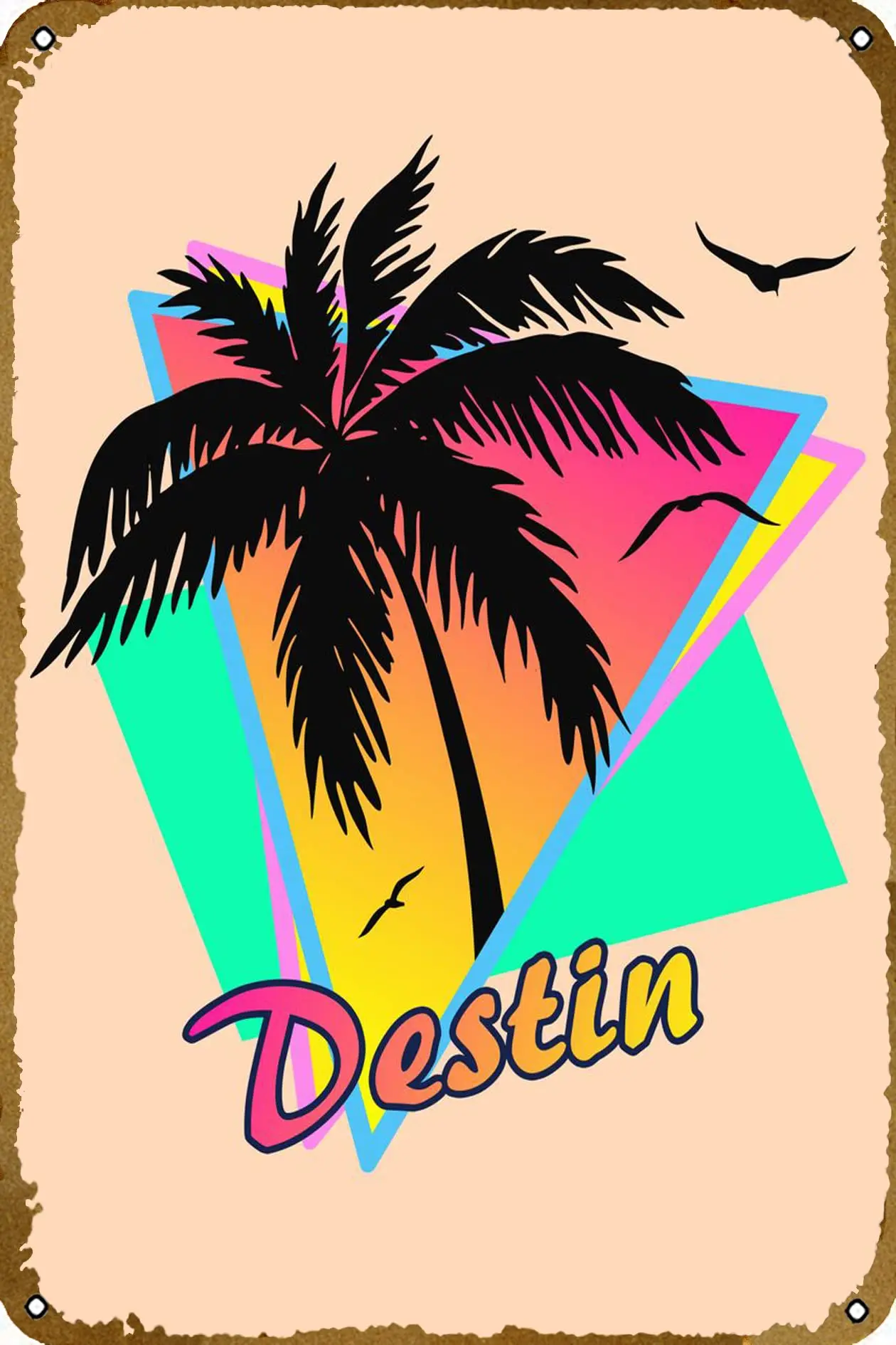 Destin Metal Tin Sign  Retro Vintage Wall Decor Poster Plaque