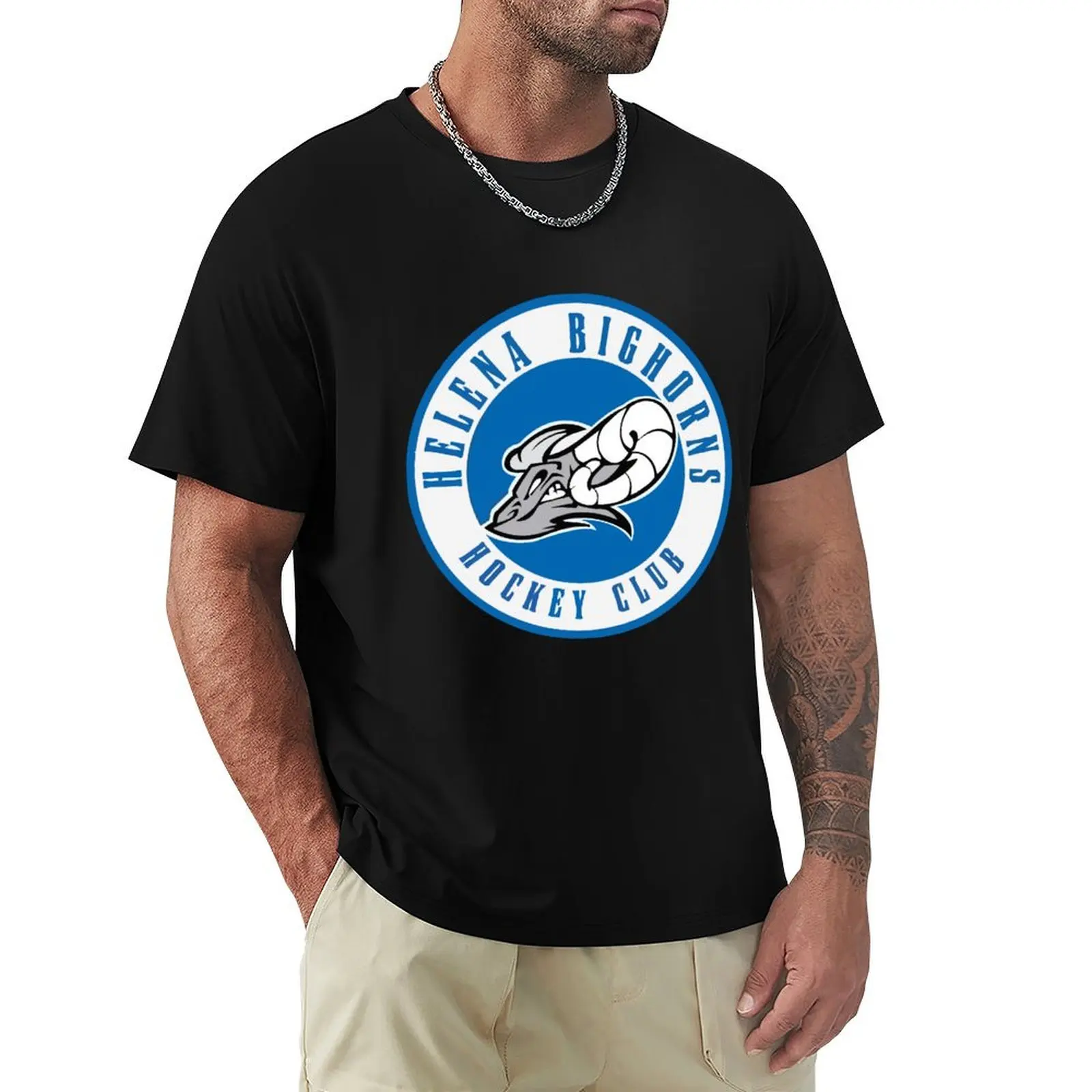 Helena Bighorns hockey T-Shirt Classic Crew Neck Cotton T-Shirt