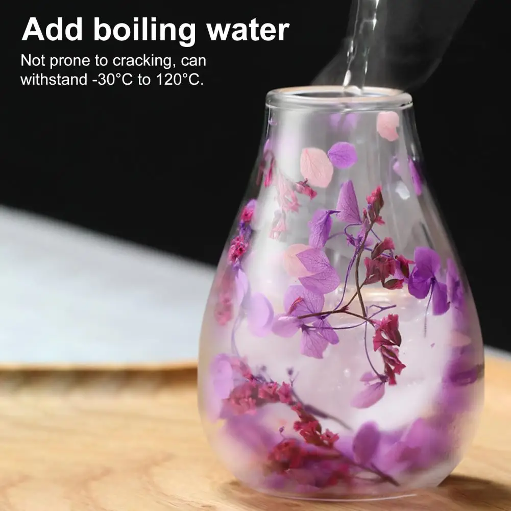 Pastoral Style Decor Mini Glass Flower Bottle Mini Glass Decorative Bottle with Dried Flowers Double Wall Hydroponic for Home