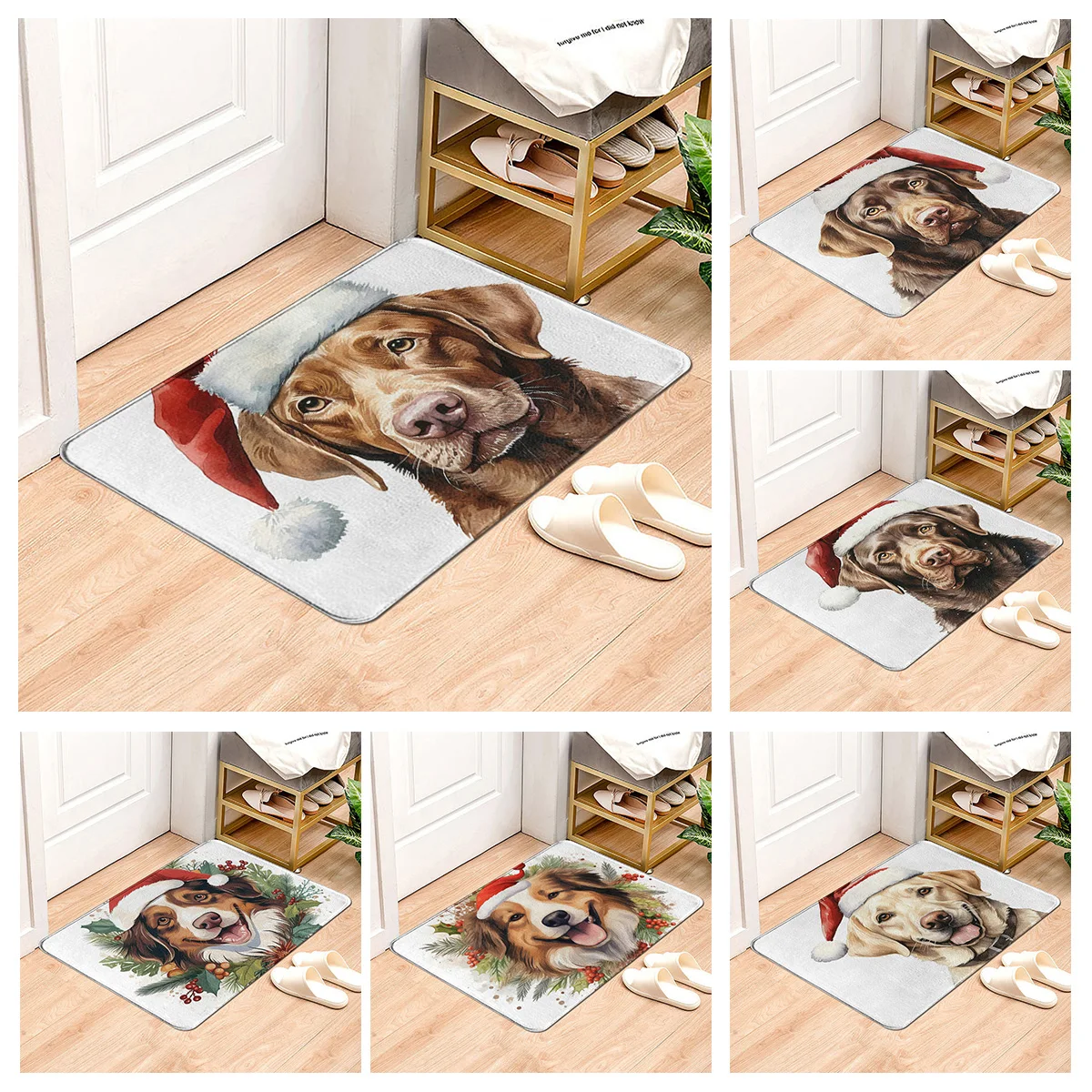 House entrance carpet Home door mat Living Room Bath Foot bathroom non-slip water absorption rugs bath Merry Christmas winter