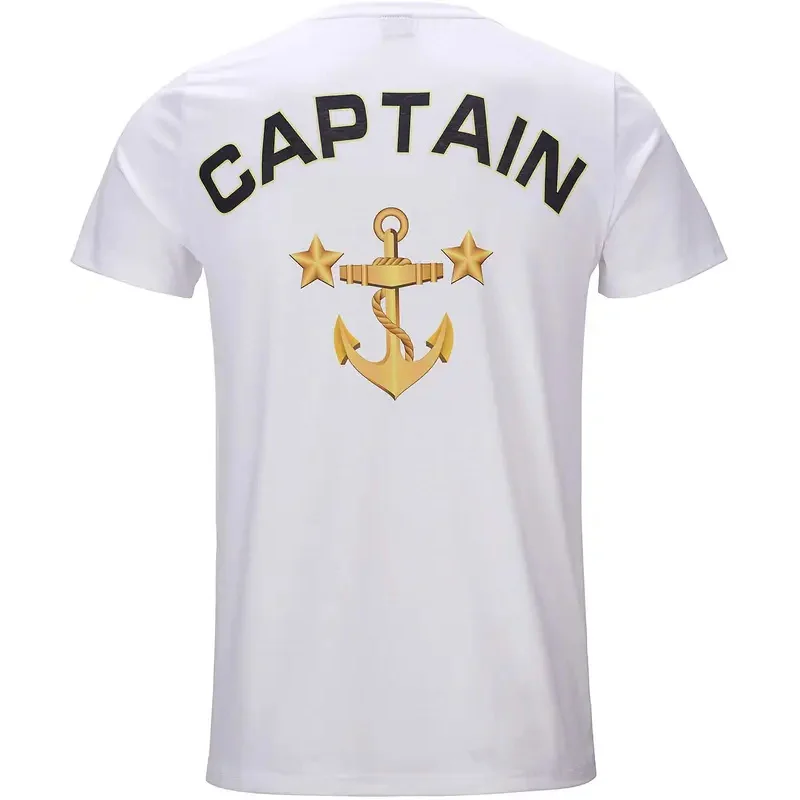 Sky02 camiseta masculina capitão, fantasia de festa de marinheiro, uniforme gráfico de iate, manga curta, estampa 3d, top rock, concerto, carnaval, hall88li