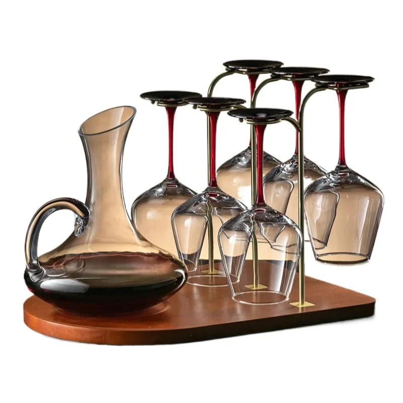 

High-value red wine glass decanter set, household luxury wine, high-end large red bow tie, high foot.