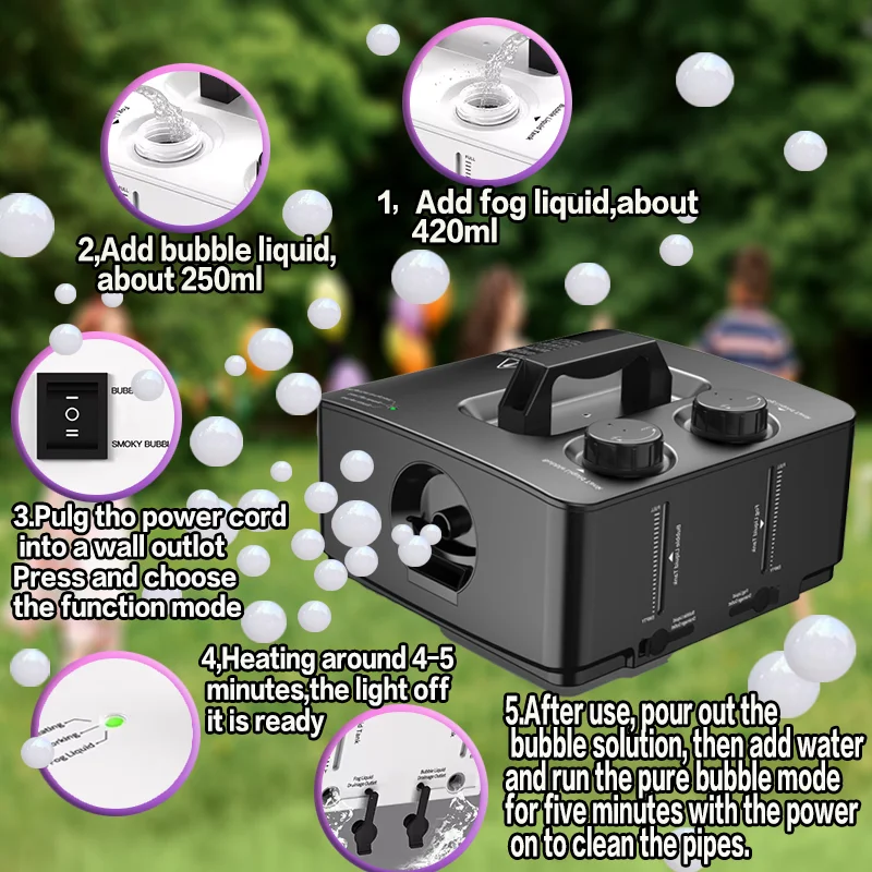 Automatyczna maszyna do robienia mgiełki i baniek mydlanych 2 w 1 na prezenty weselne, urodzinowe, świąteczne, na Halloween, zabawka dla dzieci