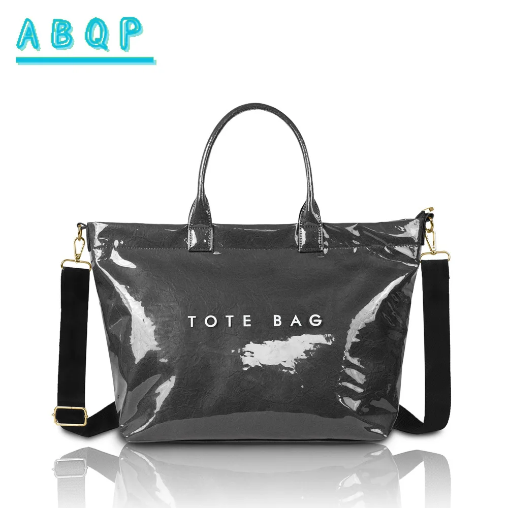 

Сумка на плечо, сумки-тоут из ПВХ, большая вместительная бумажная текстура, водонепроницаемая тканевая сумка-мессенджер, женская сумка