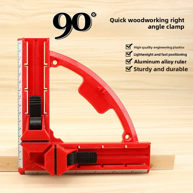 Home DIY Woodworking Right Angle Clamp 90° Angle Positioning Straight Ruler Drawer Photo Frame Fish Tank Fixing Tool