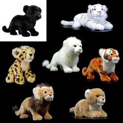 Cheetah Leopard White Lion Lioness Tiger Panther Plush Toys High Fidelity Animal Simulation Stuffed Doll Toy Gifts For Kids