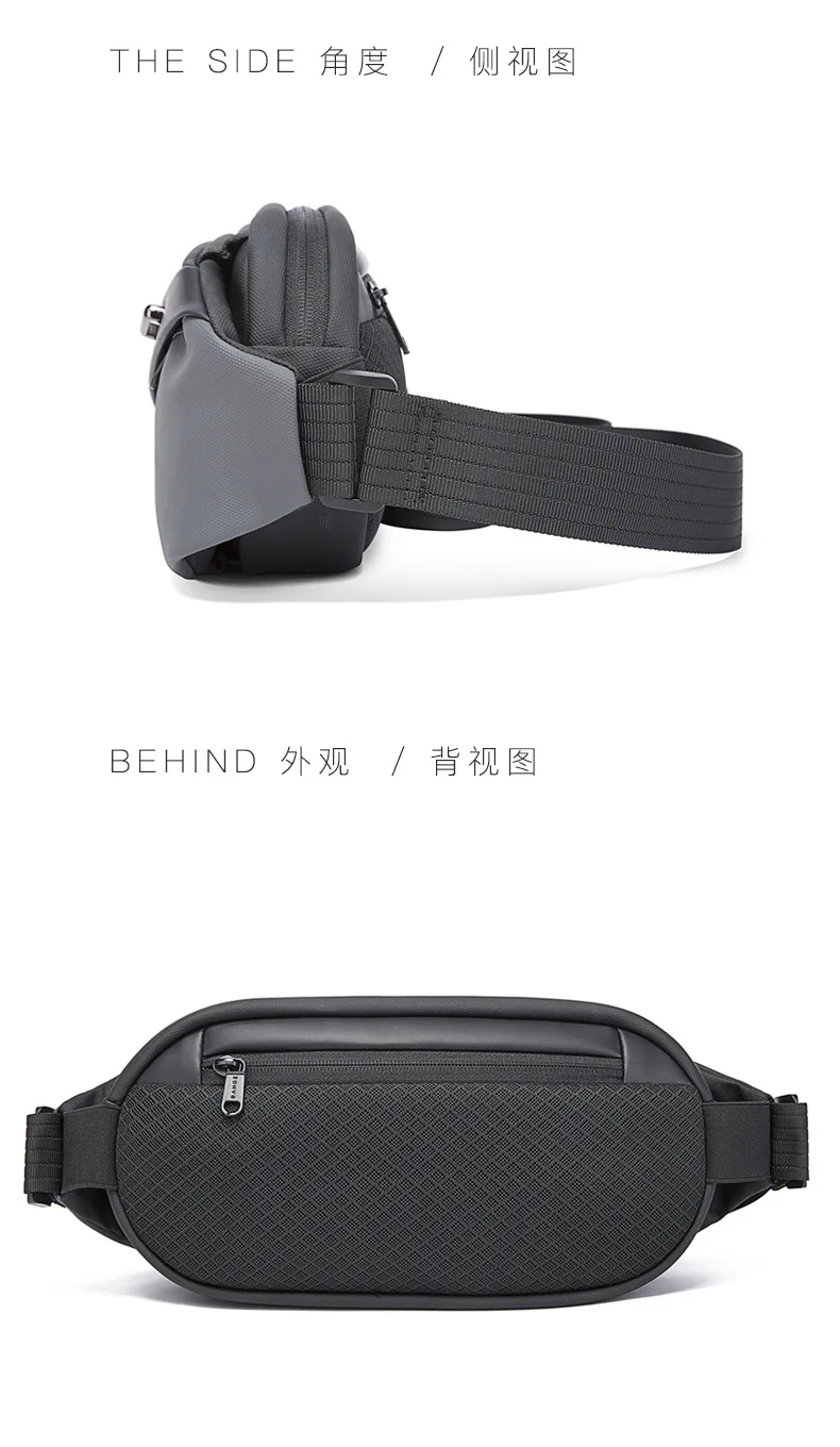 BANGE Big Capacity Waterproof Multifunction Crossbody Bag Men Shoulder Bag Male Sling Chest Bags For Waist Belt Matching