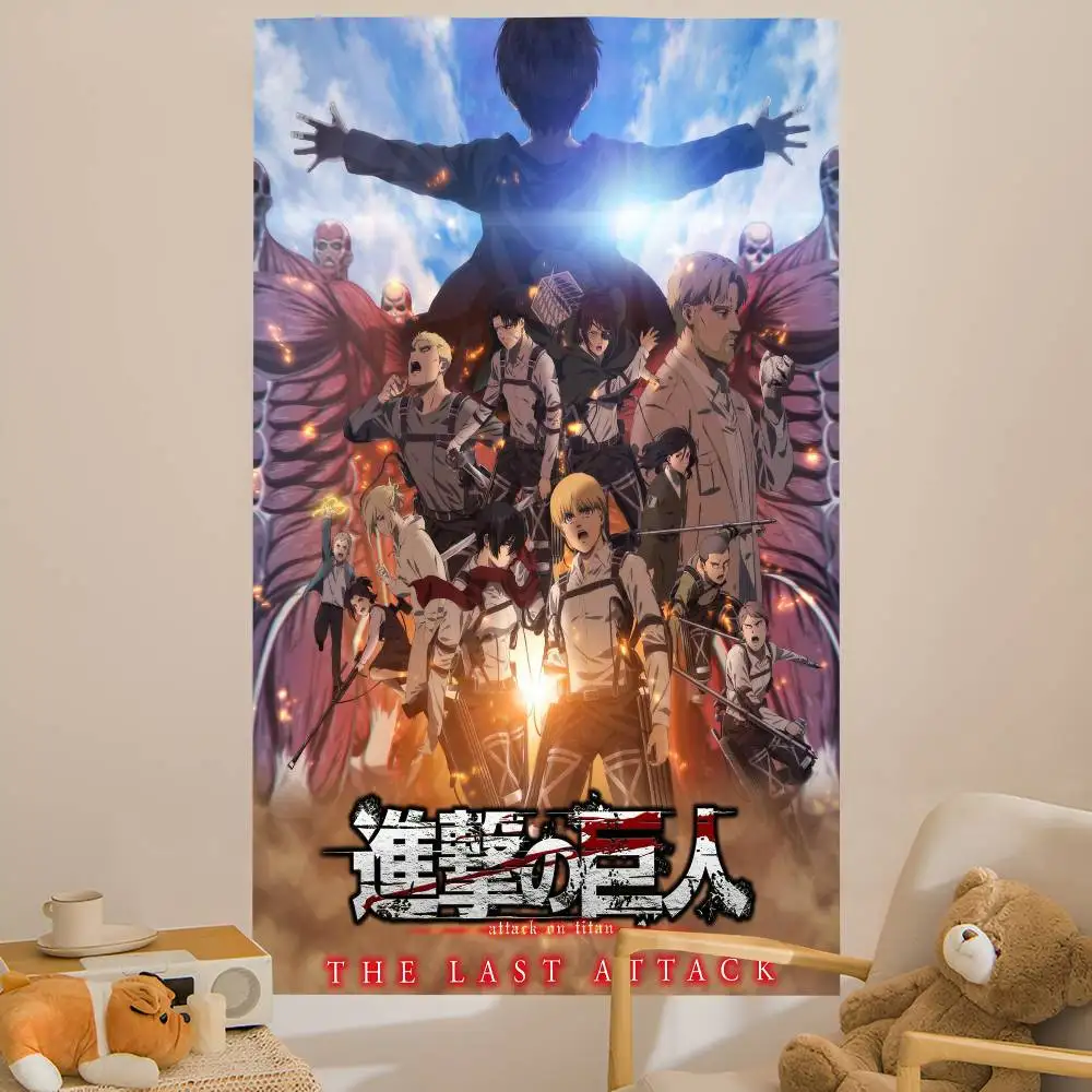 Anime Attack on Titan Cartoon Tapestry Wall Hanging Decoration Household Home Decor