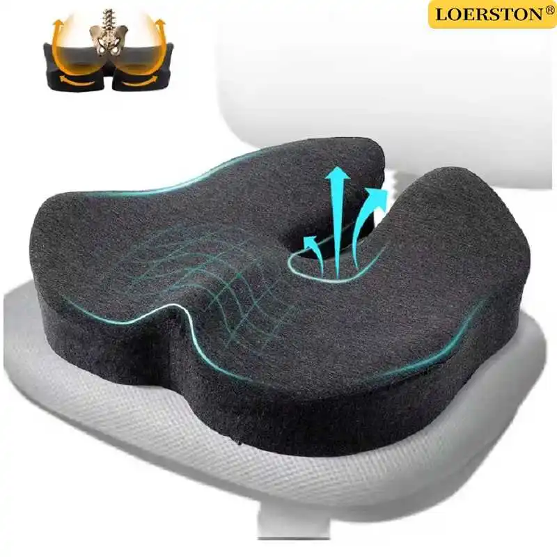 Ergonomic Thickened Memory Foam Seat Cushion for Office Chairs - Heavy-Duty Chair Pad with Removable Cover, Ideal for Lower Back