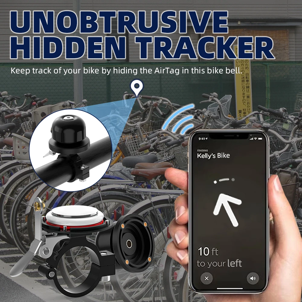 VICTGOAL campanello per bicicletta per custodia AirTag impermeabile ciclismo avvertimento GPS Tracker Cover MTB bici da strada accessori per Scooter elettrici