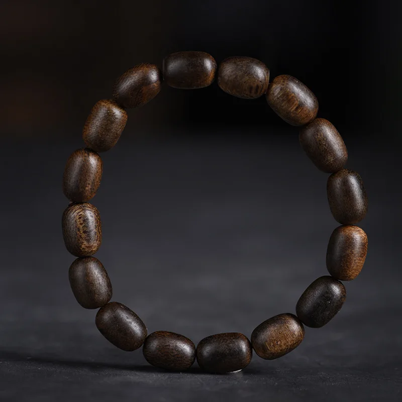 Collection Grade Indonesian Green Kyara Agarwood Date Beads Floral Fruit Sweet Milk Fragrance Unisex Wooden Bracelet