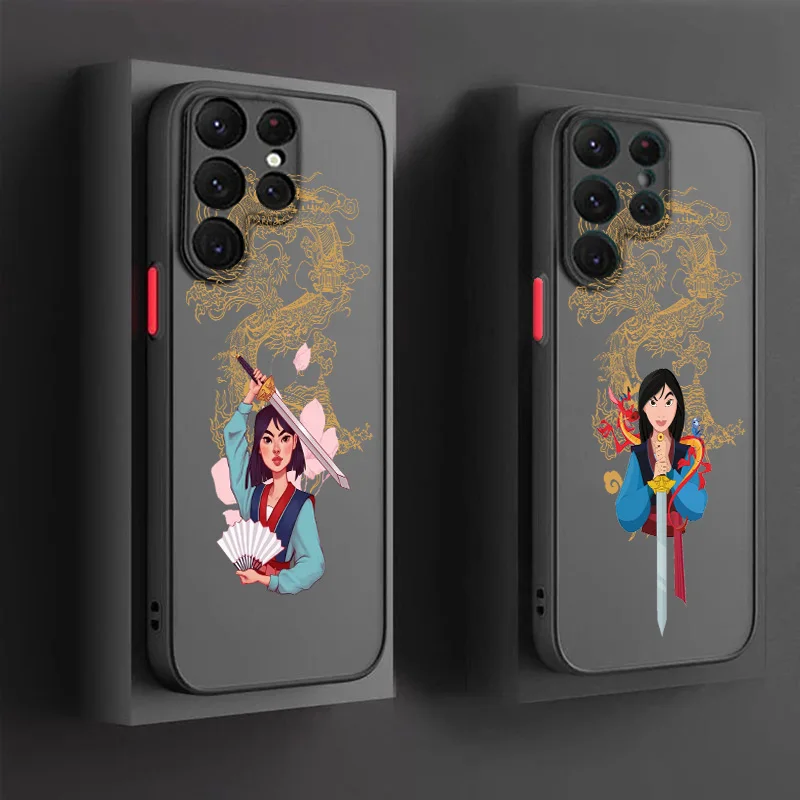 Disney Mulan For Samsung A 02 03 13 14 15 22 24 25 32 35  54 55 72 Lite S 5G 4G Frosted Translucent Phone Case