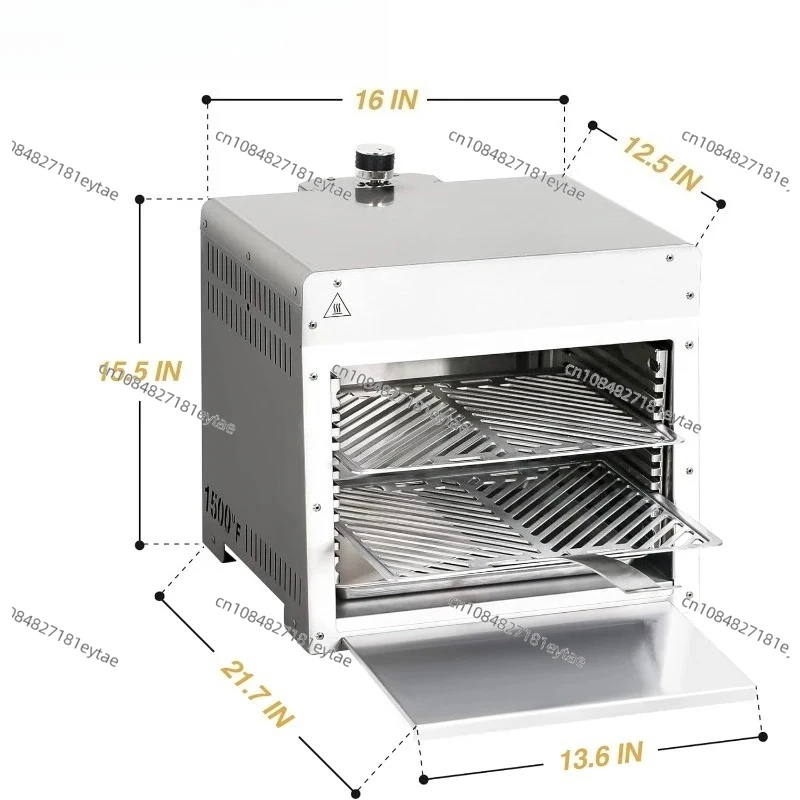 600° Small  Propane   Grill – Portable Steak Broiler & Sear Station, Outdoor Salamander BBQ with P