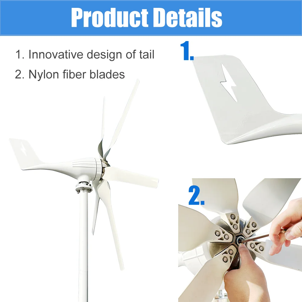 2000W 3000W Windmill Wind Turbine Generator Complete Power Supply System Kit Electric Generator Free Energy Home Appliance