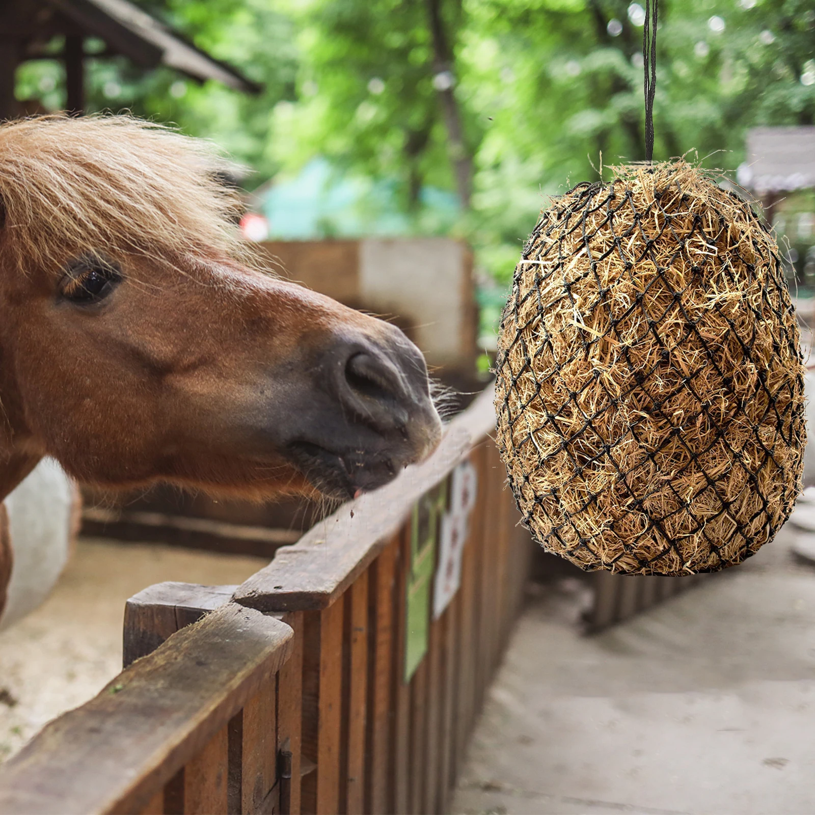 

Slow Horse Hay Bags Nets Mesh Pouch Pasture Durable Wear Resistance Easy Hanging Cage Practical