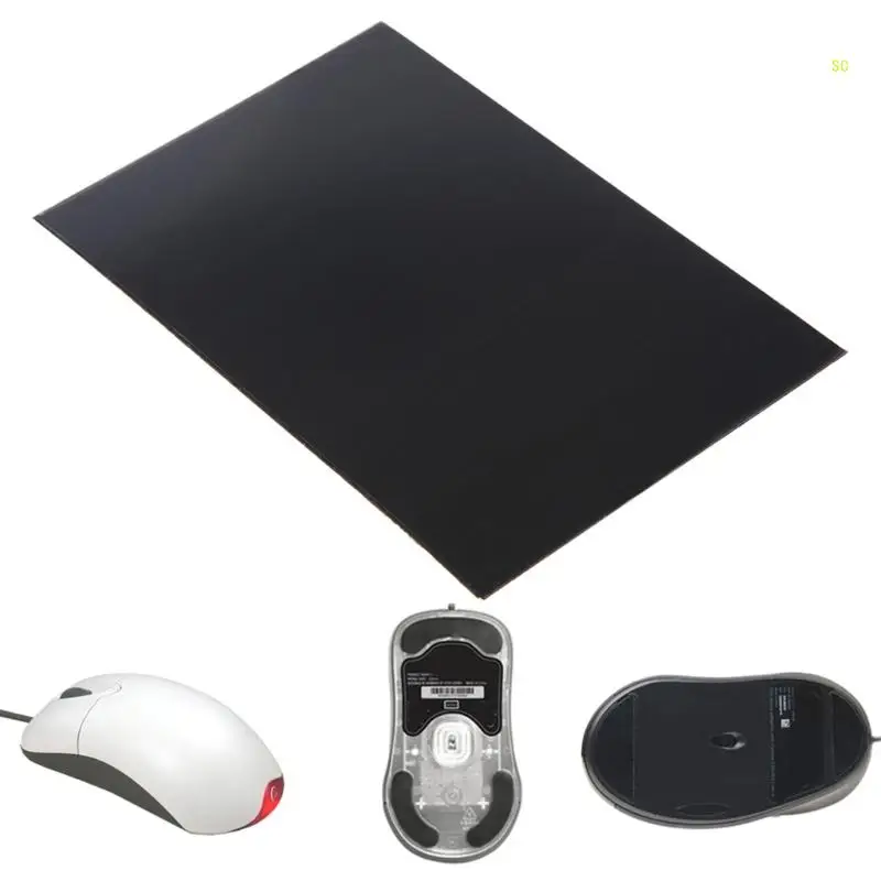 1PC Mouse Skates Replacement Glides Feet Pads Black Mice Feet Sticker Cut By Yourself 0.6mm Gaming Mouse Dropshipping