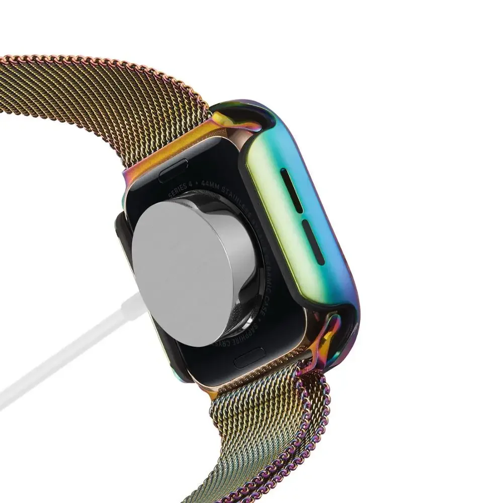 Caixa de liga de alumínio para Apple Watch, High End, Metal, TPU, Acessórios, iWatch 9, 8, 7, 45mm, 41mm, iWatch 6, 5, 4, 3SE, 44 milímetros, 40 milímetros