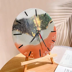 Round Clock Dial Mold DIY Crystal Epoxy Roman Numeral Ornament Wall Hanging Decoration Clock Movement Silicone Mold For Resin