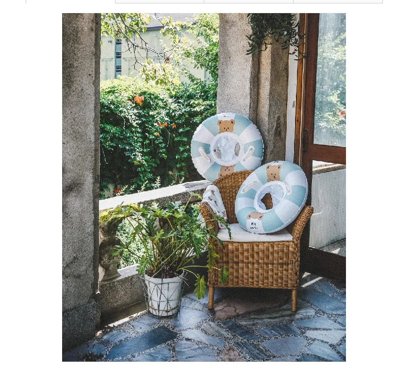 Ins Baby Inflatable Swimming Ring Swim Seat with Handle Inflatable Safety Swimming Circle Float Seat Pool Water Toy