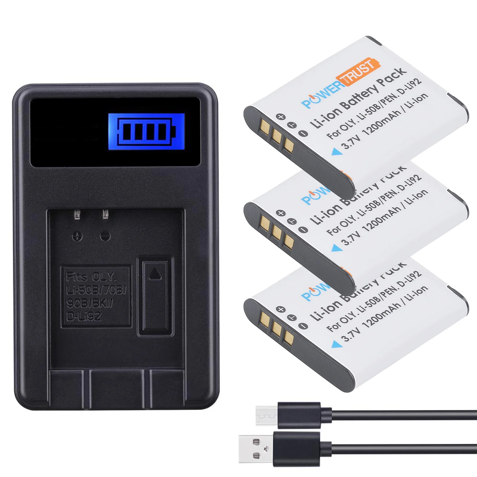 Li-50B D-Li92 Li50B Li 50B Battery + LCD USB Charger for OLYMPUS SP 810 800UZ u6010 u6020 u9010 SZ14 SZ16 D755 u1010 SZ30 SZ20