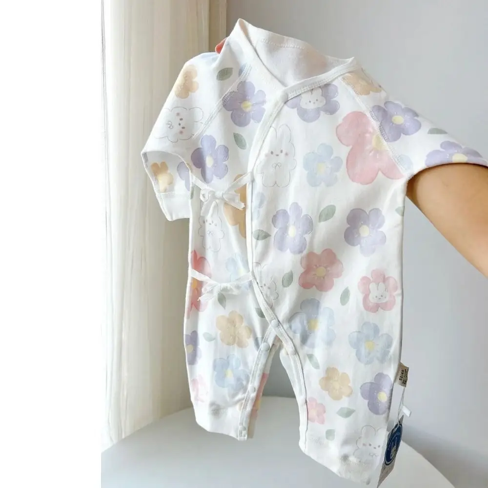 

Мягкий комбинезон для малышей 0-6 месяцев с пуговицами, мультяшным рисунком, хлопковый, с милым принтом, для новорожденных