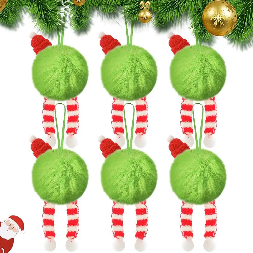 

12Pcs Furry Green Christmas Ball Hanging Pendant Merry Christmas Decoration Christmas Tree Ornament Navidad Natal New Year Gift
