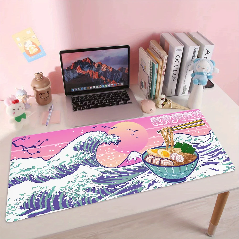 

Neon-style artistic wave sushi Mouse Pad Desk Mat gaming mats rubber anti-slip Durable pc desk accessories keyboard mouse pads