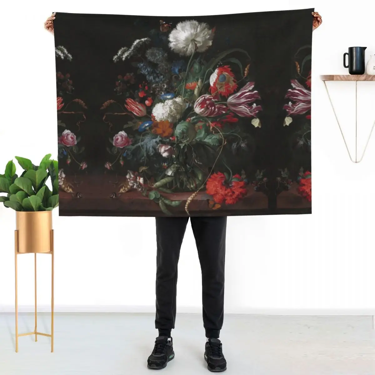 Vase of Flowers by Jan Davidsz de Heem, Dutch, 1660 Throw Blanket Vintage Cute Plaid decorative for sofa Blankets