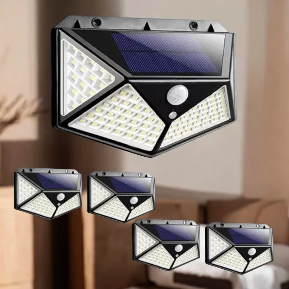 Kit 5 100 Prova Dágua Reflector Jardim Luminarias Solar Luminarias