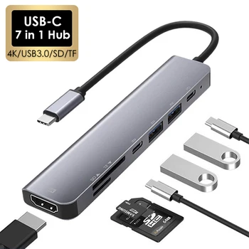 מפצל USB-C ‏7 ב-1 עם HDMI 4K