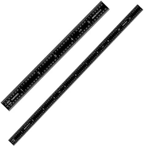 

PEC Tools Stainless Steel Ruler Set 6"&12" - Precision Machinist Scale with 1/32" to 1/100" Marks, Made in USA