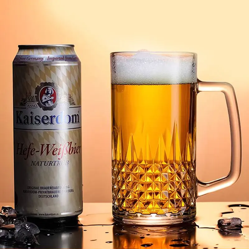 Bar-Getränkebecher Kreatives Bierglas Transparente Wasserflasche mit Griff Mehrere Größen Biergläser Party Craft-Bierglas