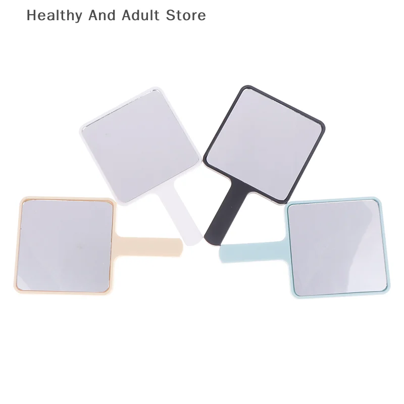 Miroir de maquillage à main carré miroir de vanité de maquillage avec poignée miroir à main SPA Salon miroirs compacts miroir cosmétique pour les femmes