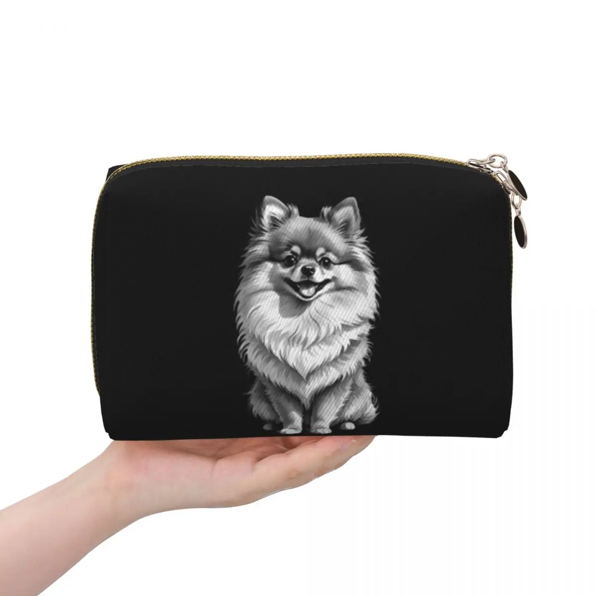 

Pomeranian Funny Pomeranian Mom Pompom Dog Women Cosmetic Bags Travel Makeup Organizer Pouch Toiletry Storage Dopp Kit Case