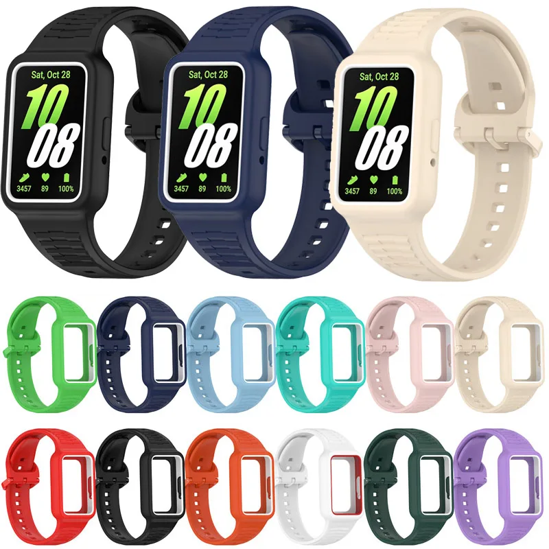 Silicone Watchband For Huawei Band 9 8 7 6pro Sport Replacement Bracelet for honor band 7 6 Correa Strap For Samsung fit3 Correa