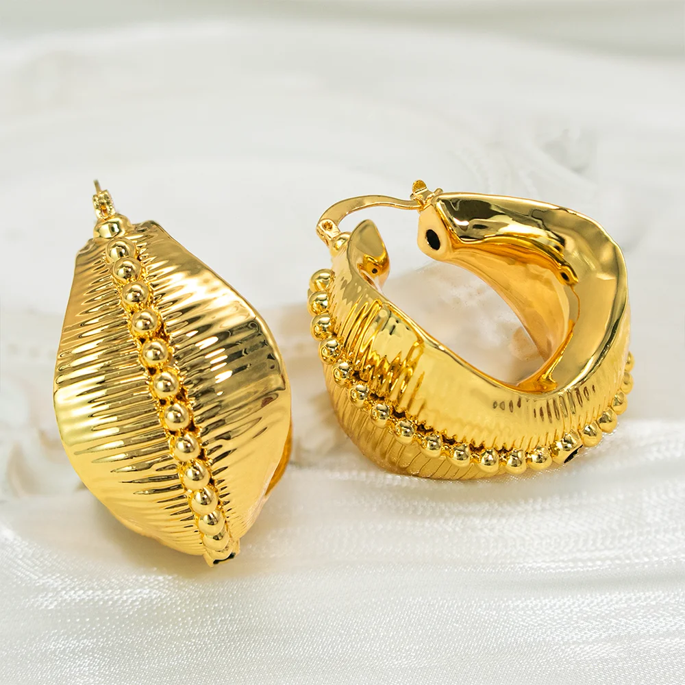 YTJX Modischer runder 18 Karat vergoldeter Kupferring für Damen, Ohrringe, Party-Geschenke, Schmuck, Accessoires, Alltagskleidung, 2025, neue Weihnachten – Detail 5