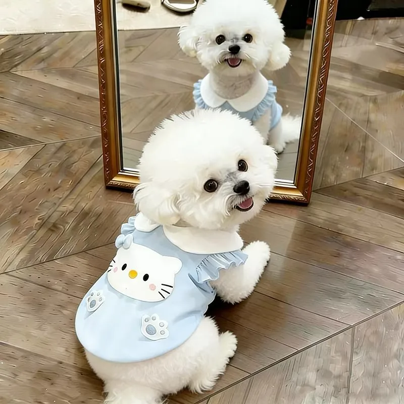 

Hello Kitty Dog Cat Spring Shirt, Thin Breathable Cotton Pet T-Shirt for Small Pets, Cute Lightweight Puppy Top for Bichon Frise