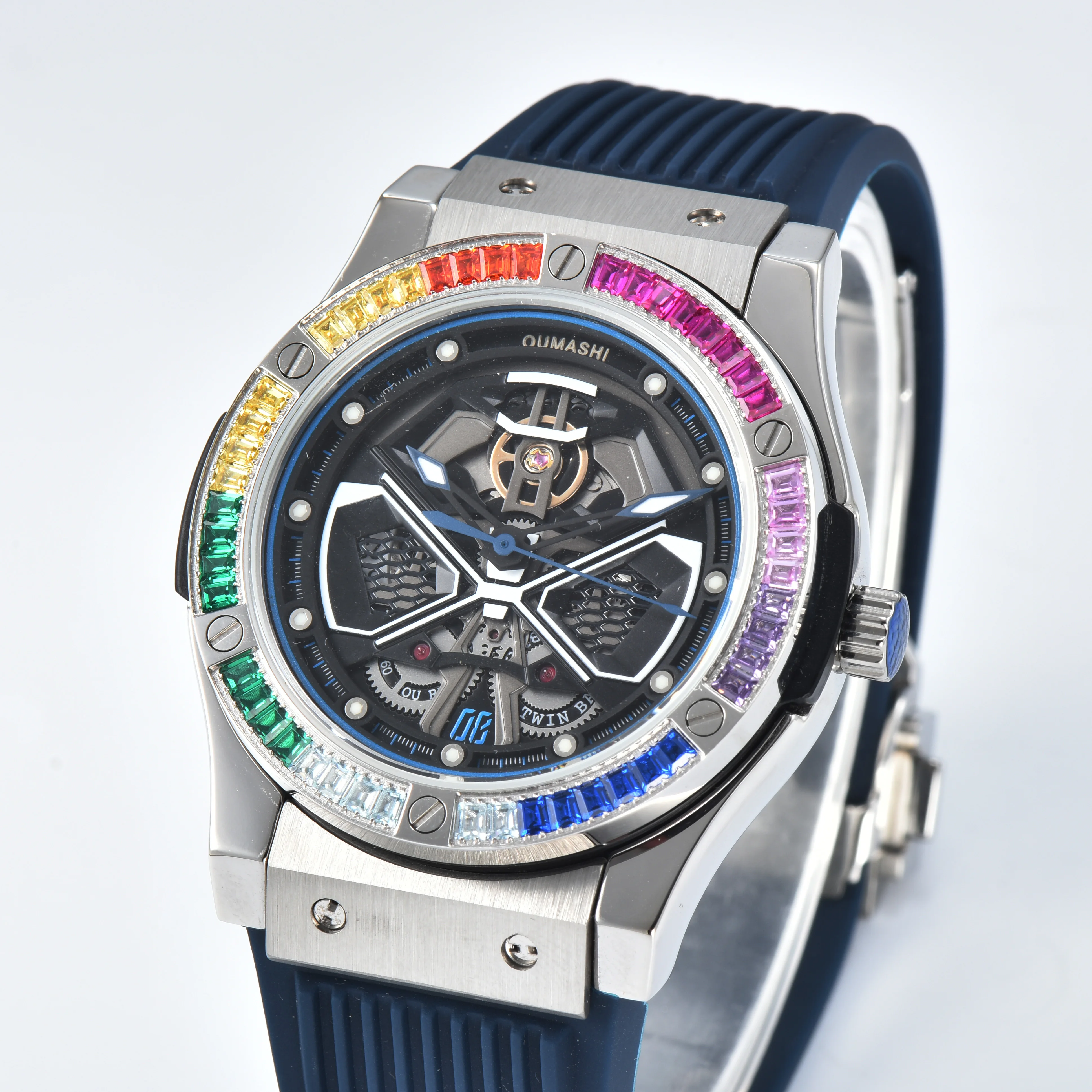 OUMASHI дизайн 44,5 мм механический стиль часы 8215 автоматический механический механизм 316L нержавеющая сталь светящиеся водонепроницаемые часы