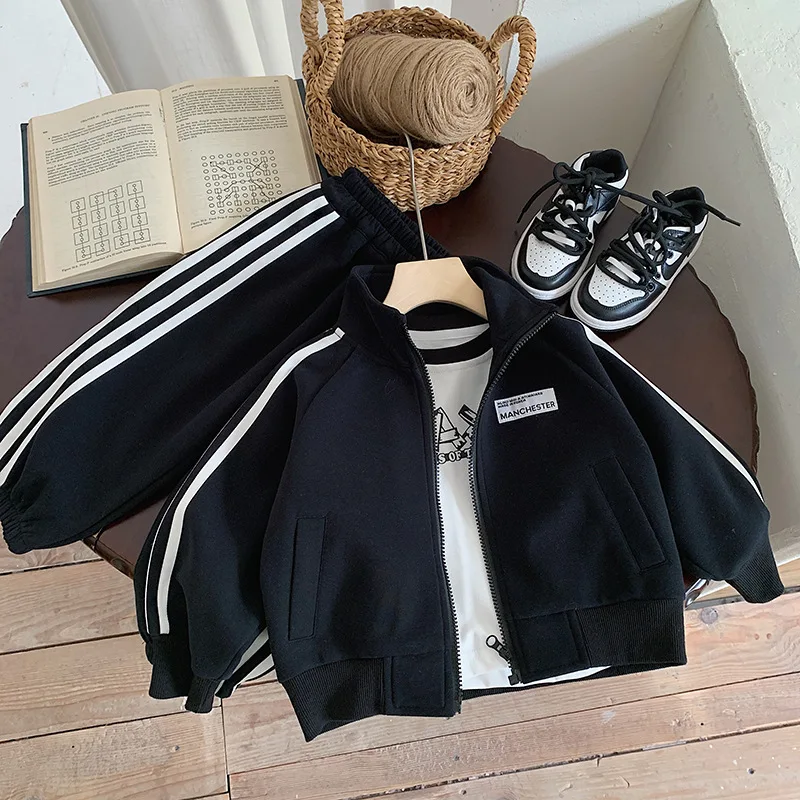 

Spring and Autumn Children's Set Fashion Toddler Baby Boys GirlSports Suits Kids Long-sleeved Jacket+Pants 2Pcs Outfits New Tren