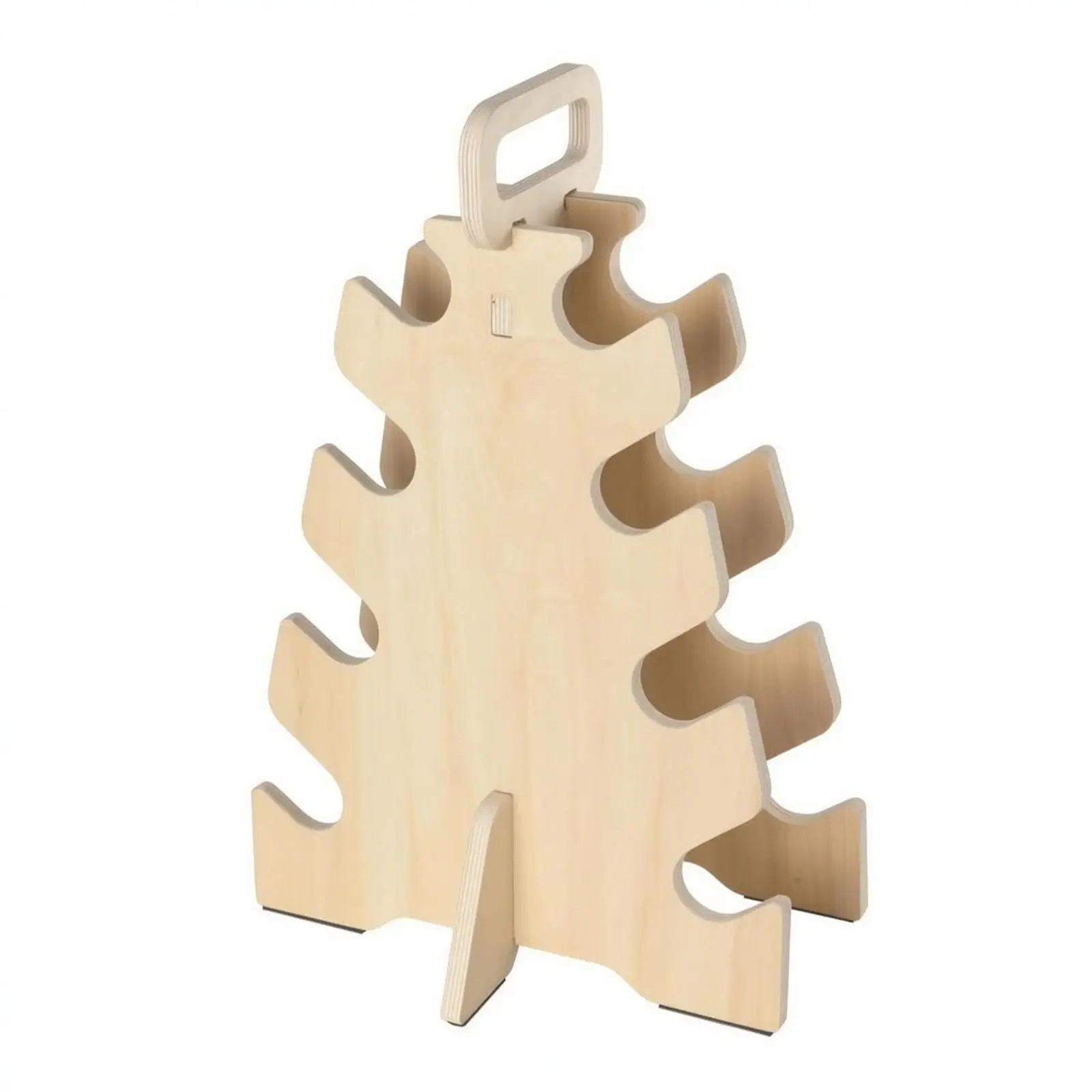Angled-Frame Dumbbell Rack Wooden Stand Upright for Apartment