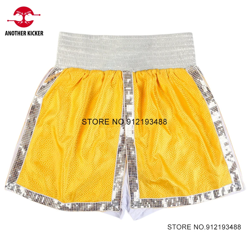 

Muay Thai Shorts for Men Women Kids Kickboxing Fight Shorts Yellow Professional Gym Training Wear MMA Grappling Boxing Shorts