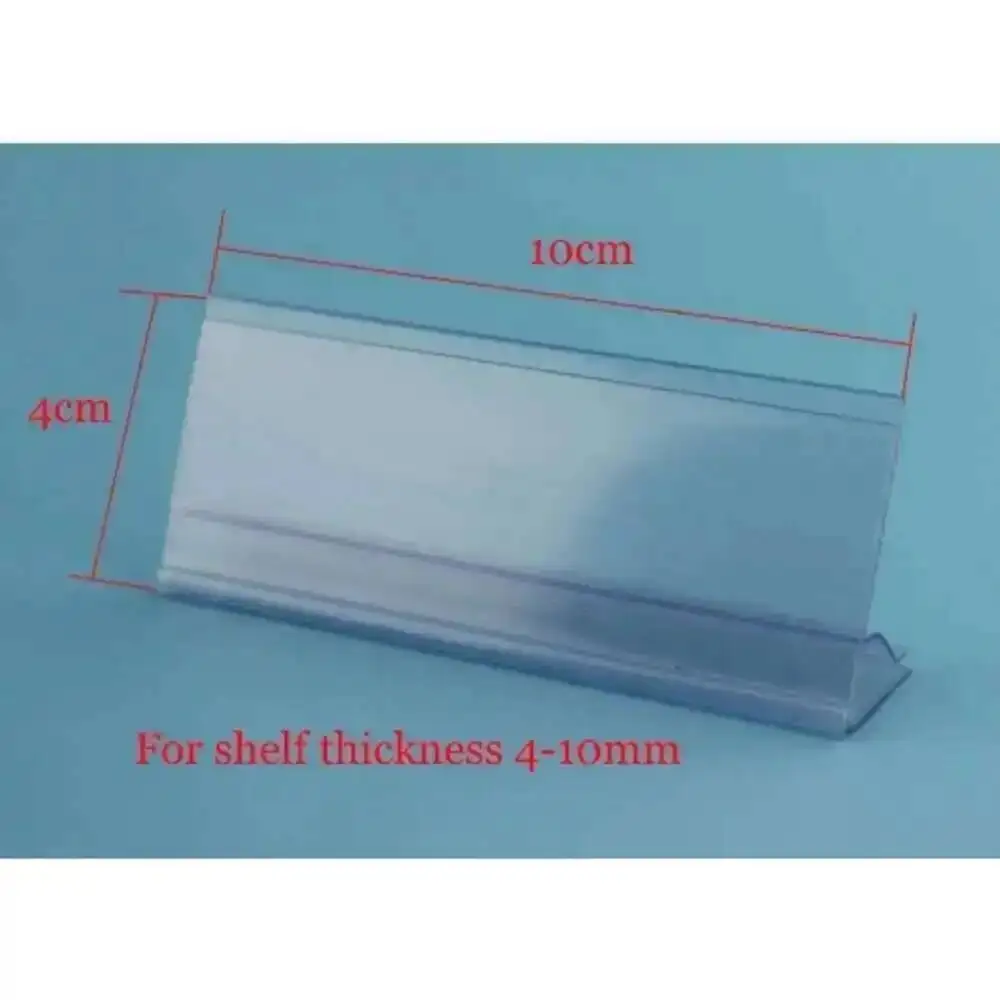 30Pcs Clear Plastic Label Holders Clip On Seamlessly Wooden Glass Baskets Ticket Channel Gondola Shelves Price Talker