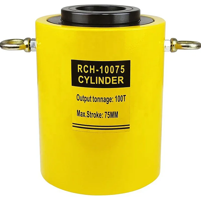 RCH-10075 100Ton High Tonnage Hollow Plunger Hydraulic Cylinder 75mm Stroke Single Acting Hydraulic Cylinders